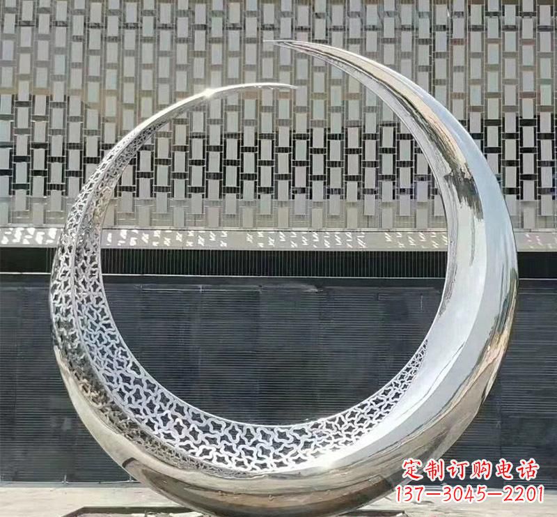 威海精美不锈钢圆环雕塑