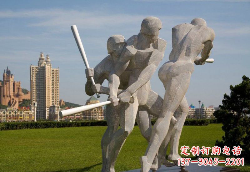 威海棒球雕塑象征着美好回忆