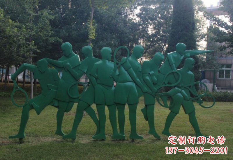 威海不锈钢羽毛球人物雕塑精美绝伦