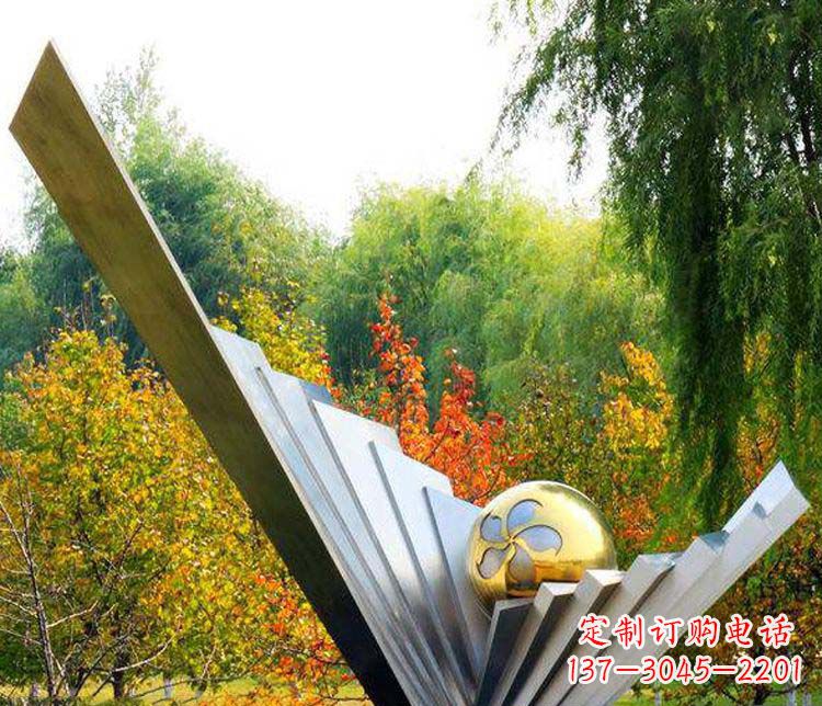 威海不锈钢大型翅膀景观雕塑