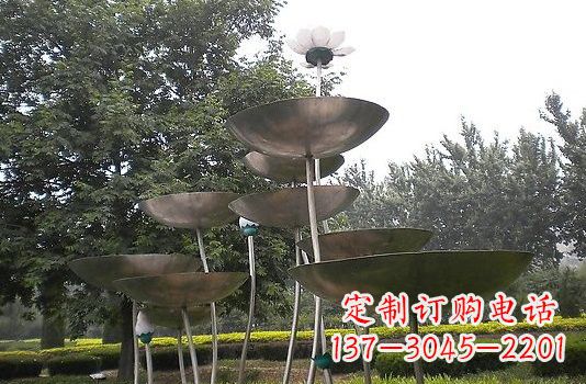 威海不锈钢大型荷叶雕塑