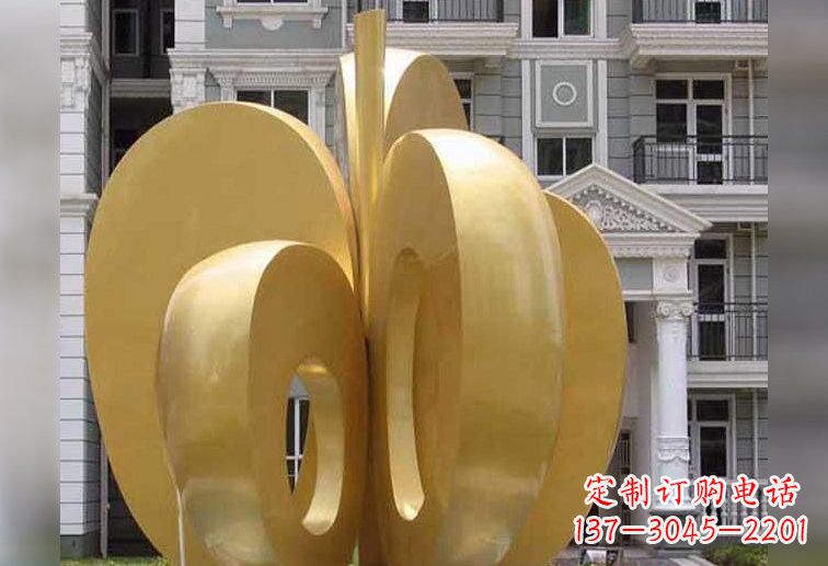 威海不锈钢大型苹果雕塑