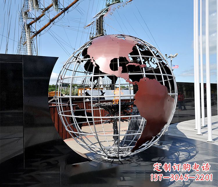 威海不锈钢大型地球仪雕塑精美纳米艺术