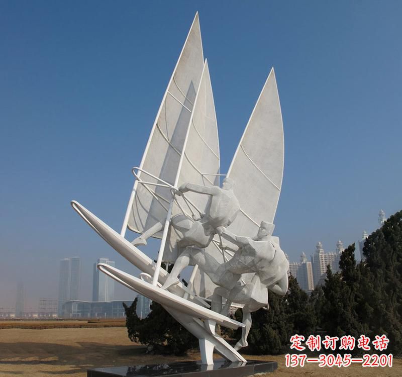 威海不锈钢大型帆船雕塑海洋精神的象征
