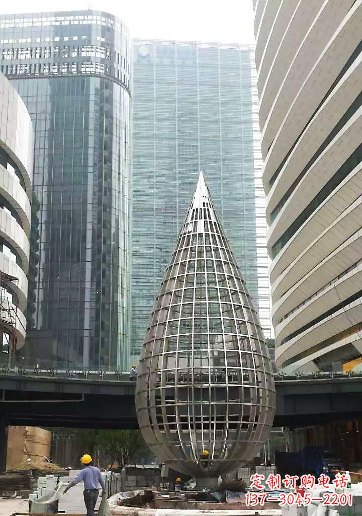威海不锈钢大型水滴城市景观雕塑