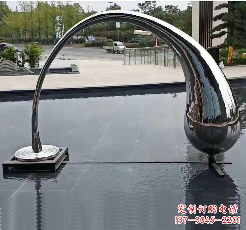 威海不锈钢大型水滴抽象雕塑