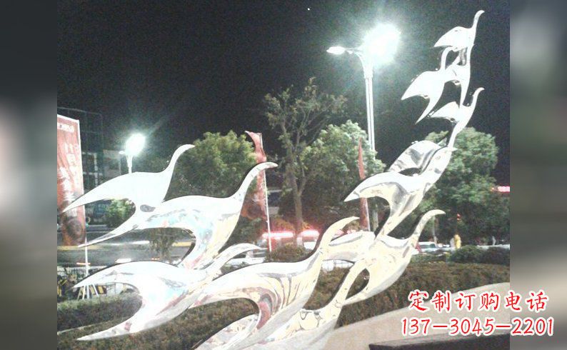 威海不锈钢大雁雕塑 (5)