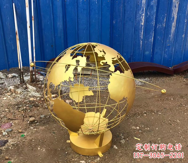 威海精美不锈钢地球仪雕塑