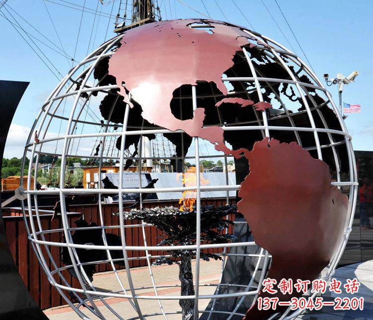 威海不锈钢地球仪雕塑精美的艺术品