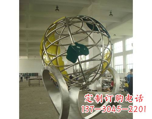 威海不锈钢地球仪雕塑以艺术美化景观