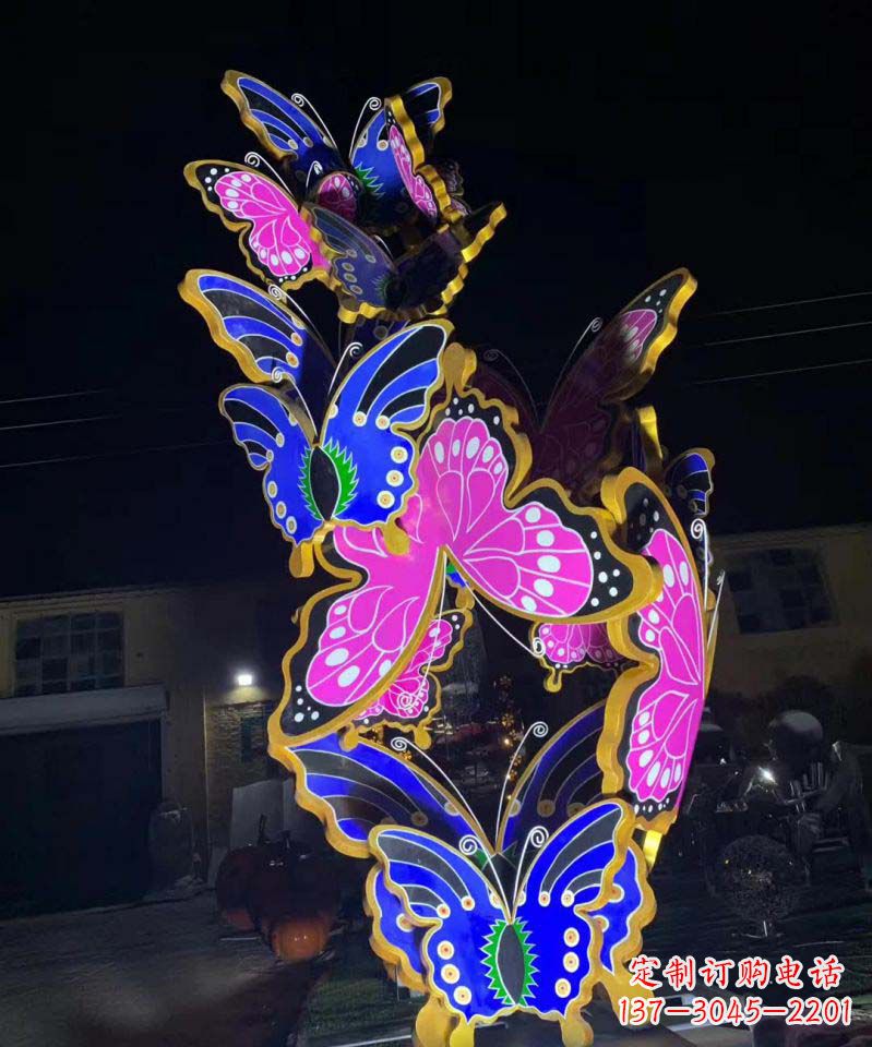 威海不锈钢蝴蝶雕塑彩绘魅力无限