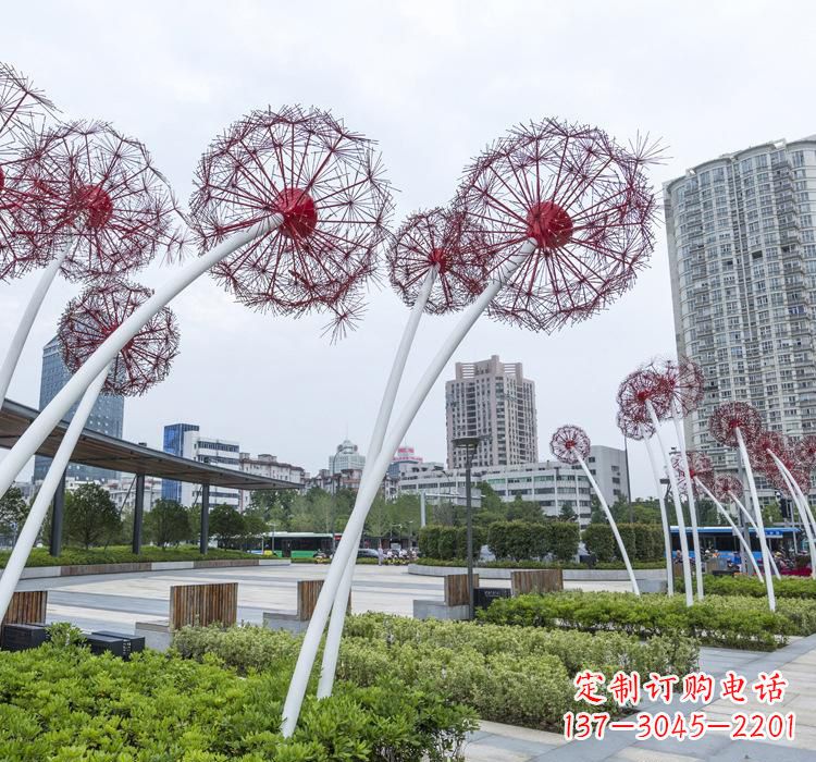 威海不锈钢蒲公英雕塑色彩缤纷的自然之美