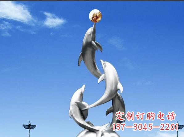 威海不锈钢海豚雕塑精致美观的艺术品