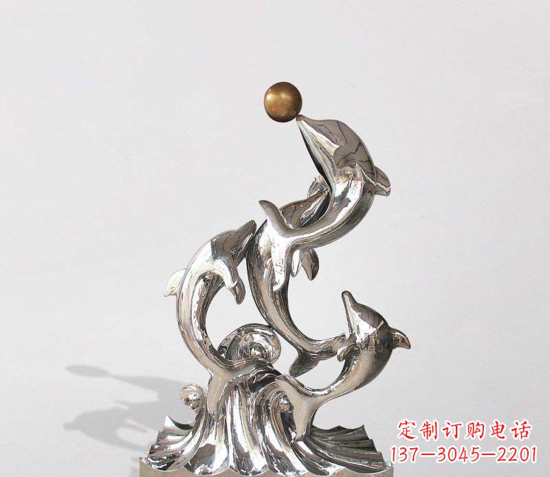 威海不锈钢海豚雕塑精美的艺术杰作
