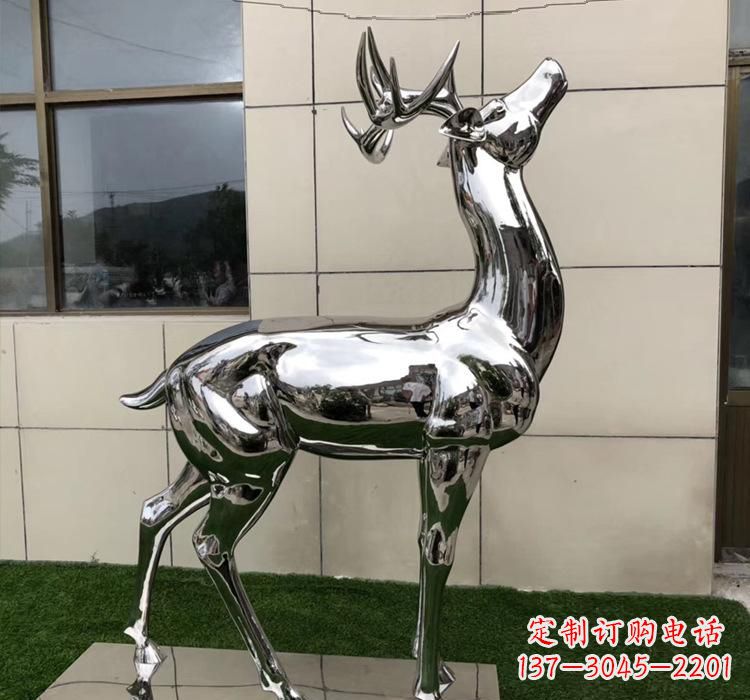威海不锈钢动物梅花鹿雕塑美观耐用