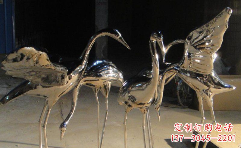 威海不锈钢锻造仙鹤雕塑