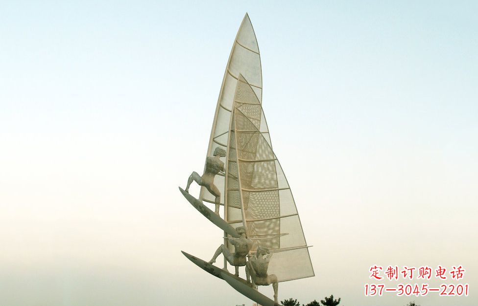 威海精美的不锈钢帆船雕塑