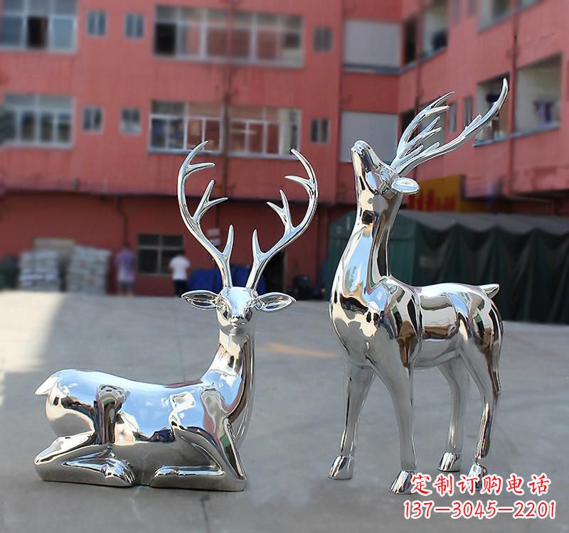 威海不锈钢仿真梅花鹿雕塑——精致美观