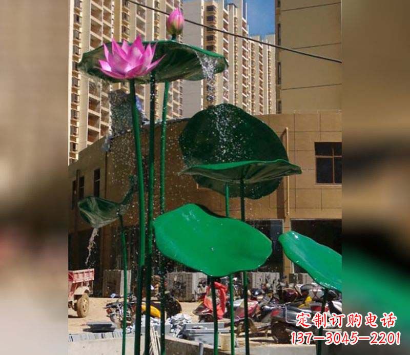 威海不锈钢仿真荷花雕塑