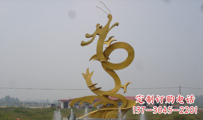 威海不锈钢飞龙雕塑精美传承中华文化