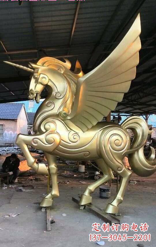 威海不锈钢独角兽雕塑铸造精美绝伦