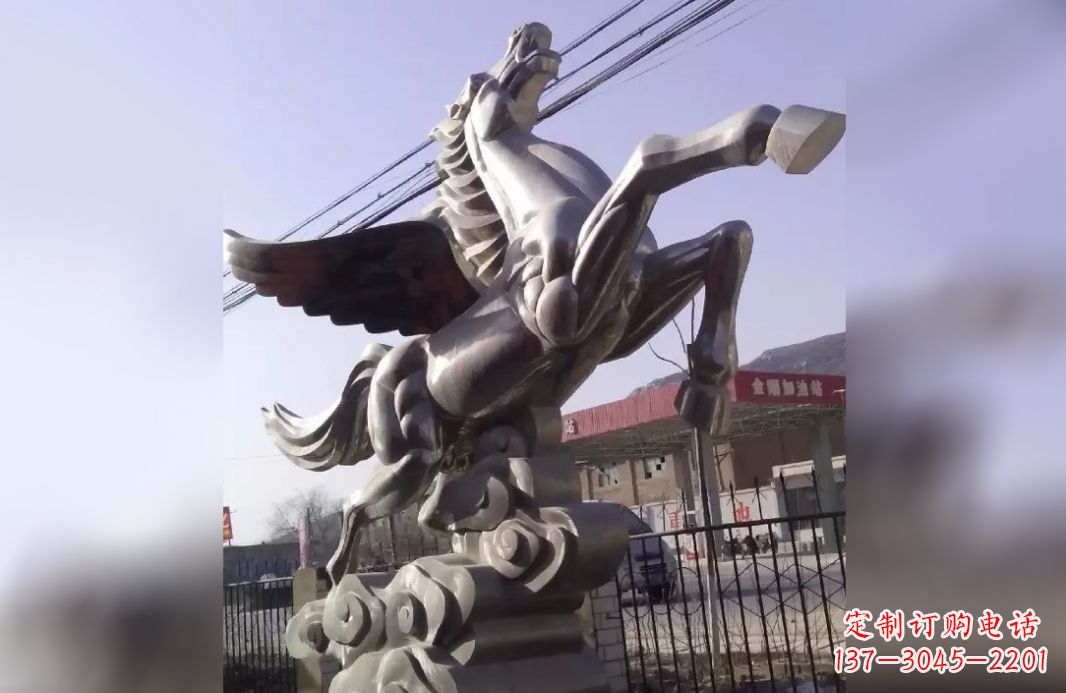 威海不锈钢飞马雕塑精致美观的艺术作品