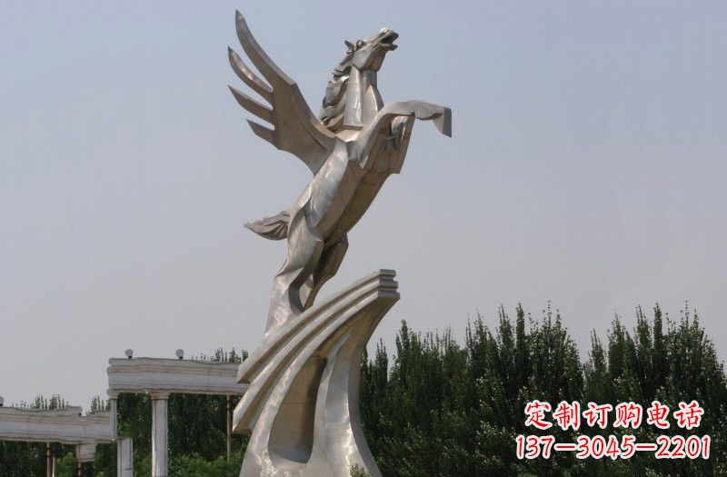 威海不锈钢飞马雕塑象征力量与灵动
