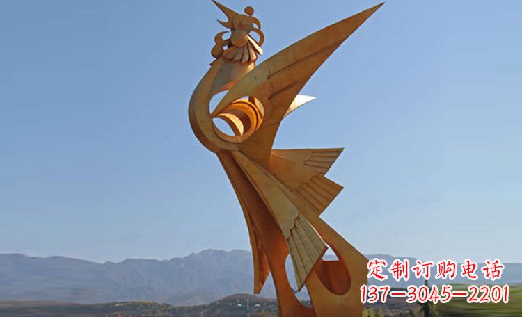 威海不锈钢凤凰雕塑,给环境增添灵动之美