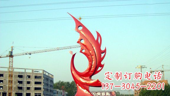 威海凤凰城市的不锈钢雕塑