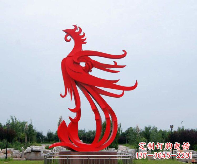 威海精美凤凰雕塑点亮凤凰公园