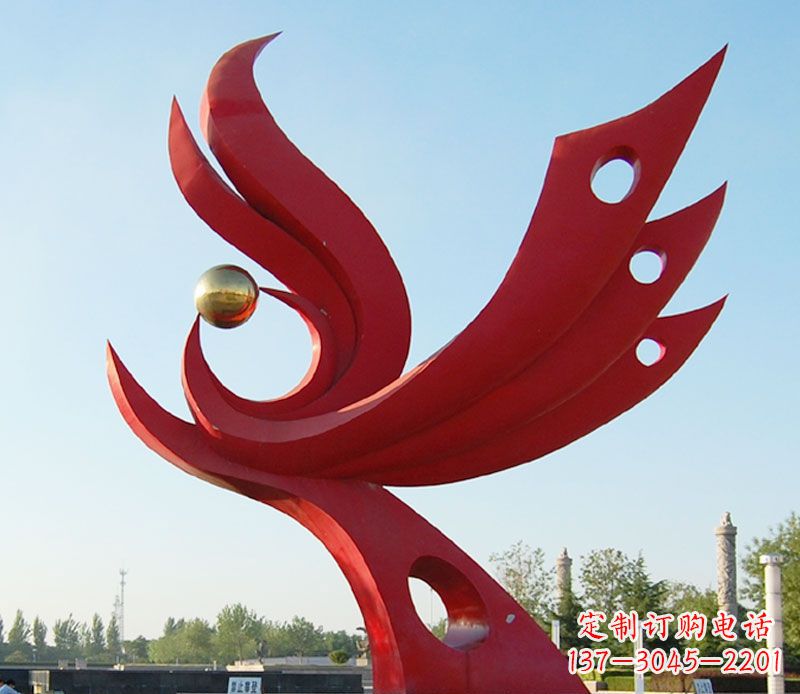 威海不锈钢凤凰雕塑——传承千百年传统文化