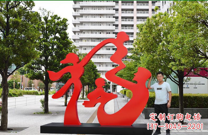 威海不锈钢福字雕塑传递美好祝福