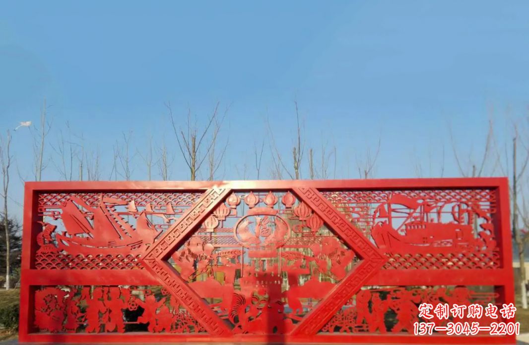 威海不锈钢福字雕塑——点亮广场景观