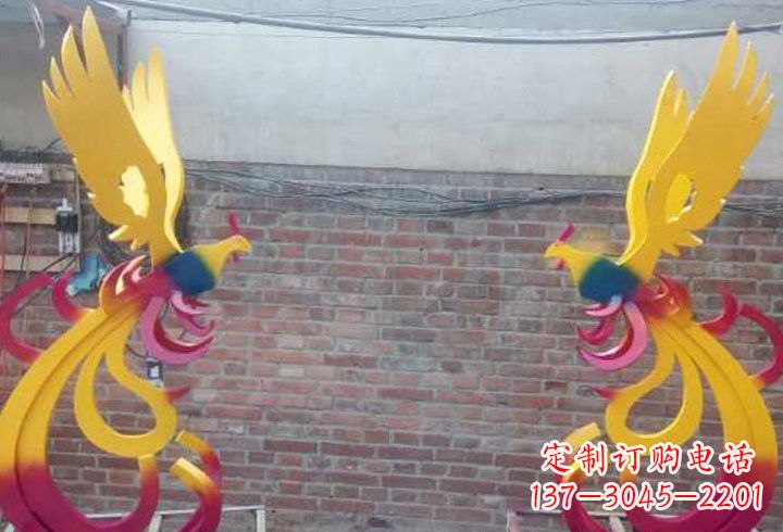 威海不锈钢公园彩色凤凰雕塑——艺术与自然的融合