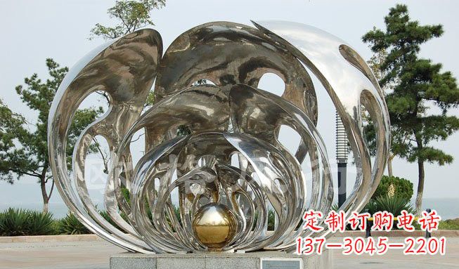 威海不锈钢贝壳珍珠雕塑艺术的融合