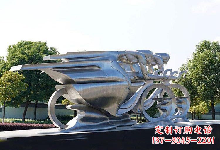 威海不锈钢自行车雕塑——精美绝伦