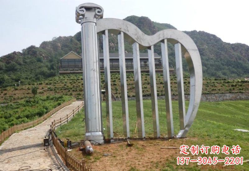 威海不锈钢竖琴雕塑一曲轻柔的旋律