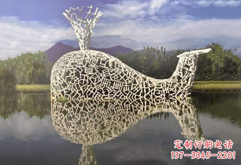 威海不锈钢鲸鱼雕塑令人惊叹的艺术之作
