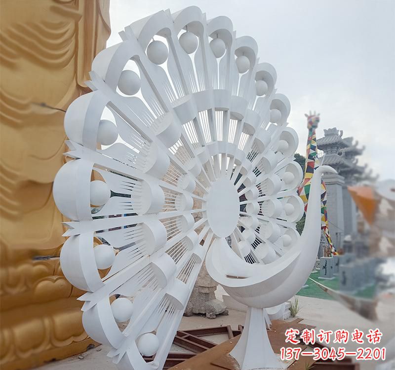威海不锈钢公园动物孔雀雕塑