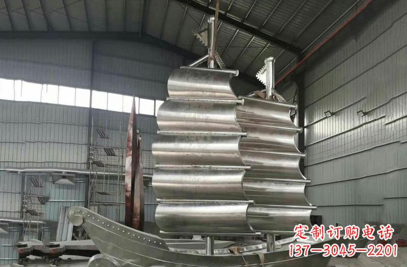 威海不锈钢帆船雕塑海洋的象征