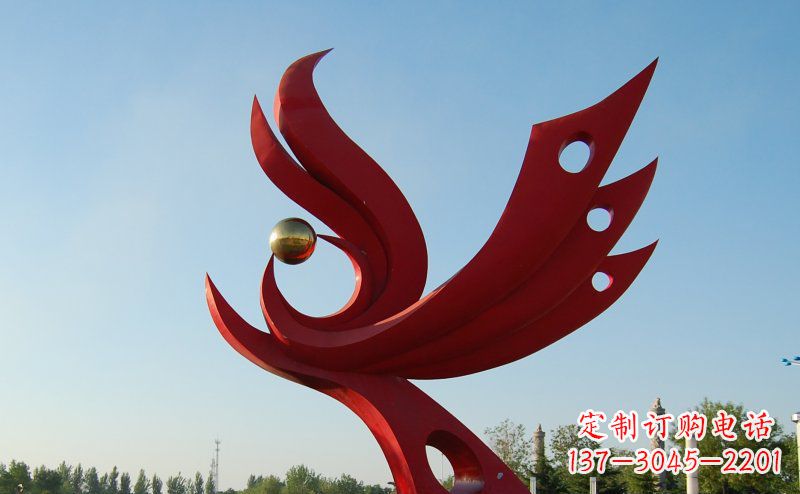 威海不锈钢公园的凤凰雕塑
