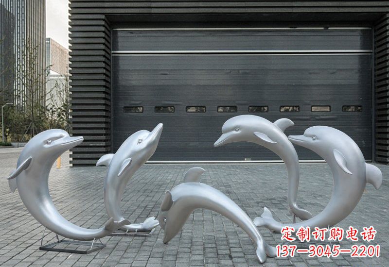 威海海豚的精灵——不锈钢公园海豚雕塑