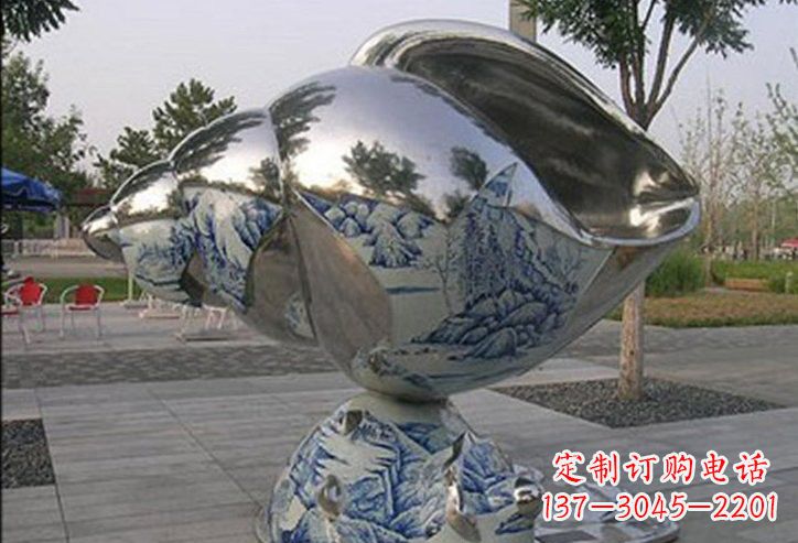 威海不锈钢公园海螺雕塑