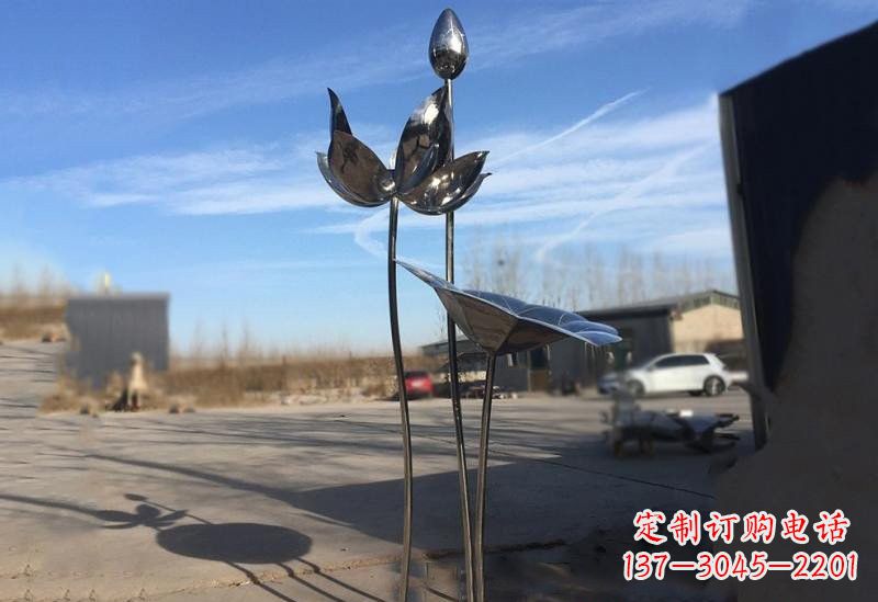 威海不锈钢荷花雕塑精美的艺术瑰宝
