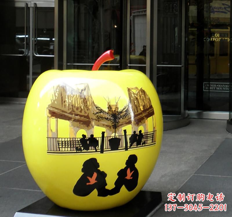 威海不锈钢苹果雕塑——一座精美的公园景观