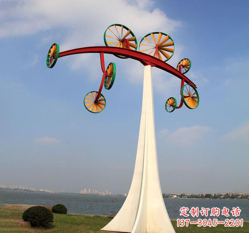 威海不锈钢风车雕塑缔造美丽公园