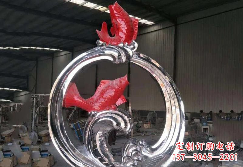 威海不锈钢跃龙门雕塑——浪漫传奇的见证