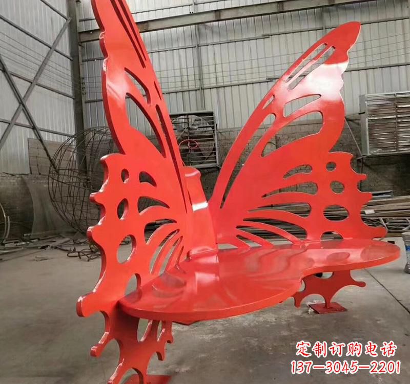 威海不锈钢蝴蝶座椅雕塑美丽的艺术作品