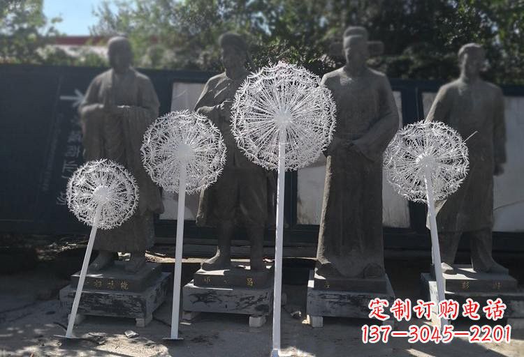 威海不锈钢蒲公英喷泉雕塑