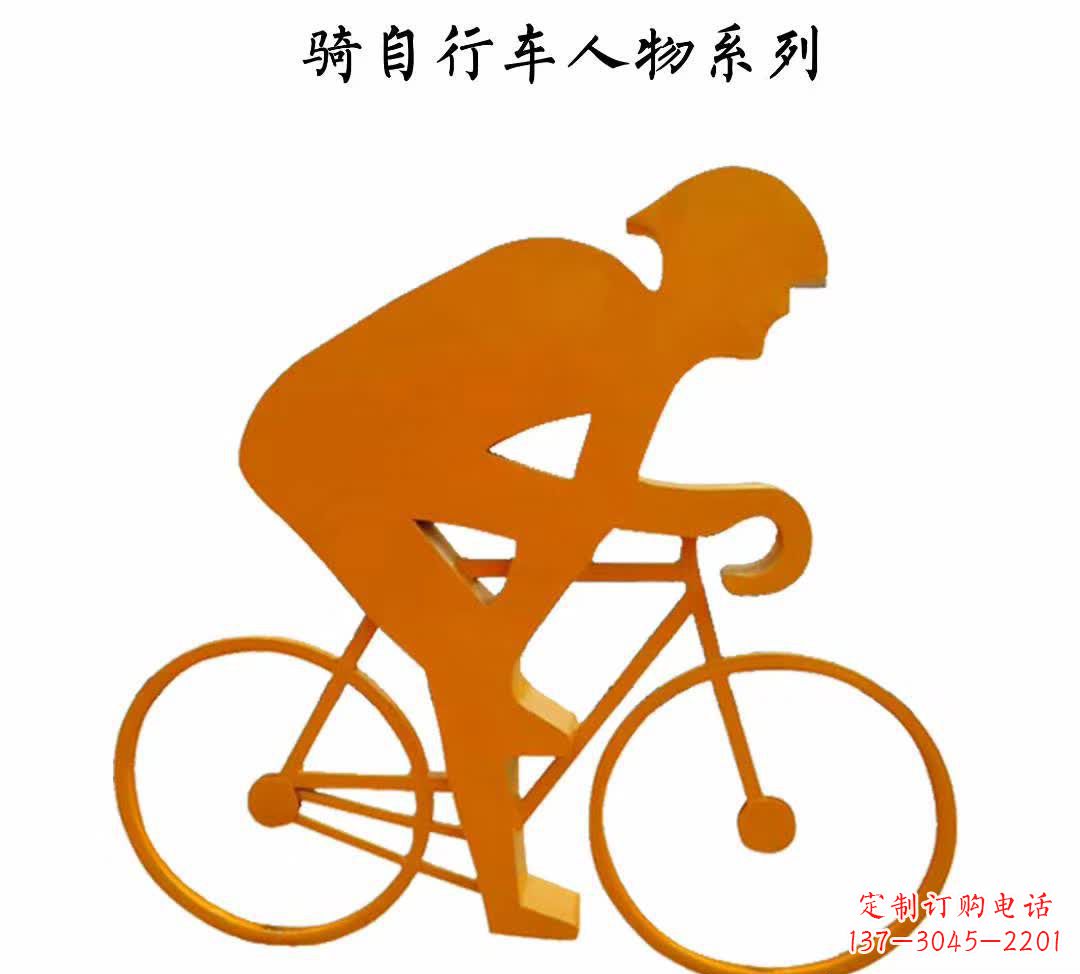 威海不锈钢自行车雕塑——点缀公园美景